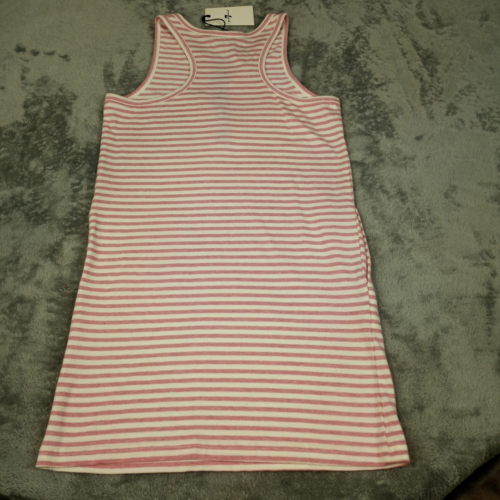 7 For All Mankind Women's Tank Top Shirt triped Pink and Blue Small NWT - Picture 3 of 13